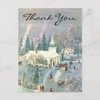 Carte Postale Merci pour un Noël vintage