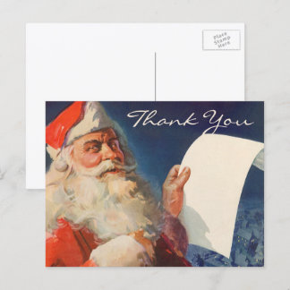 Carte Postale Merci pour un Noël vintage