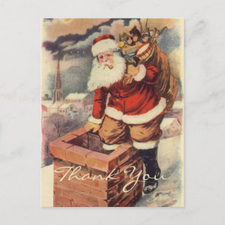 Carte Postale Merci pour un Noël vintage