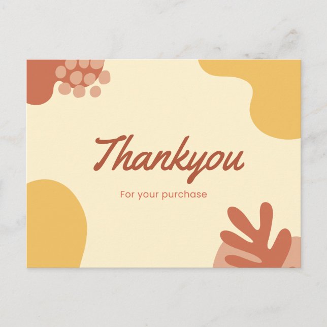 Carte Postale Merci pour votre achat (Devant)