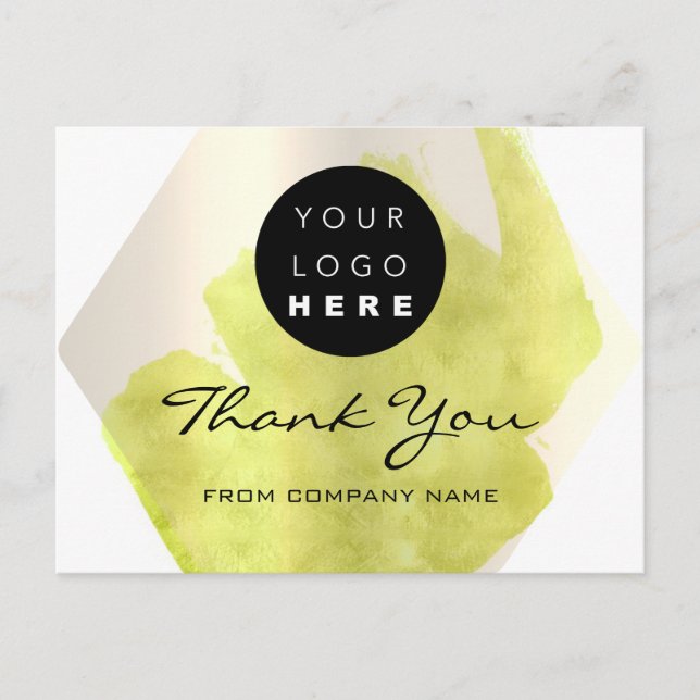 Carte Postale Merci Pour Votre Achat Logo Vert Moderne (Devant)