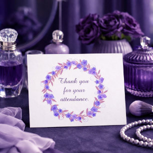 Carte Postale Merci pour votre assiduité florale violette