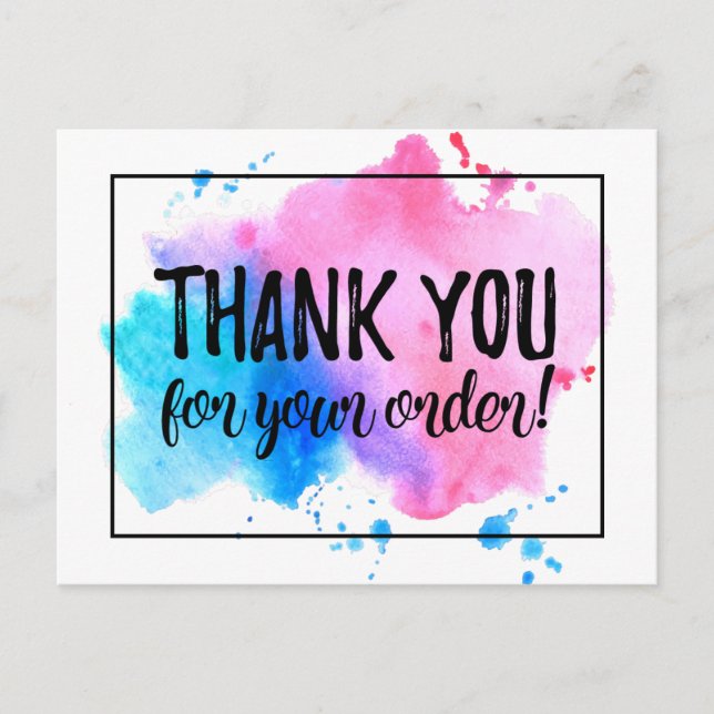 Carte Postale Merci pour votre commande (Devant)