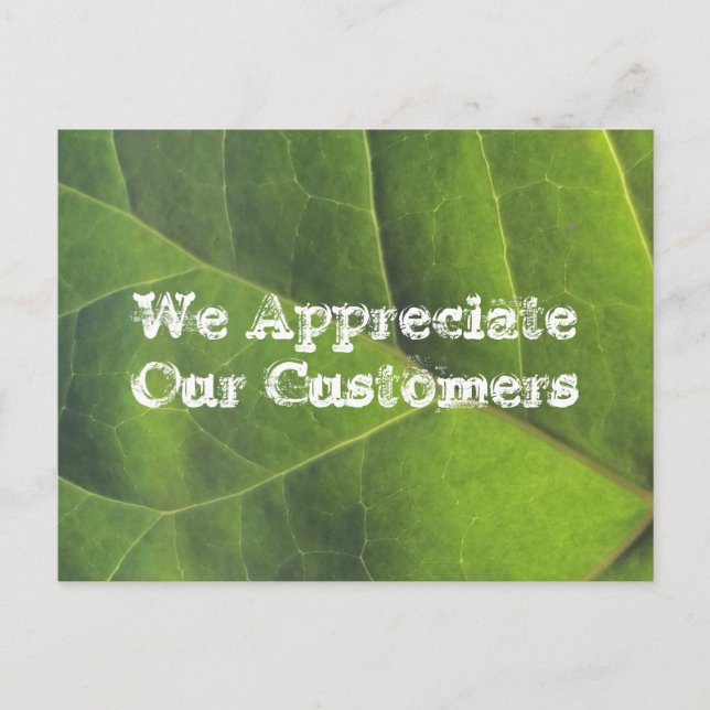 Carte Postale Merci pour votre entreprise Green Leaf (Devant)