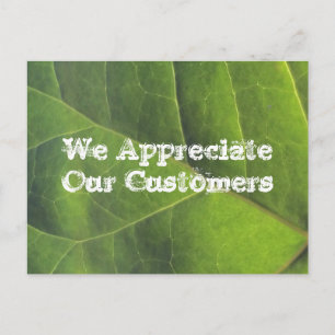 Carte Postale Merci pour votre entreprise Green Leaf Customer