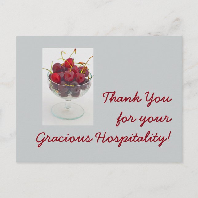 Carte Postale Merci pour votre Gracious Hospitality ! (Devant)