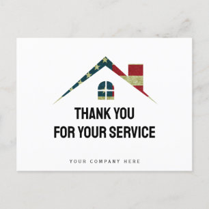 Carte Postale Merci pour votre service Immobilier Militaire