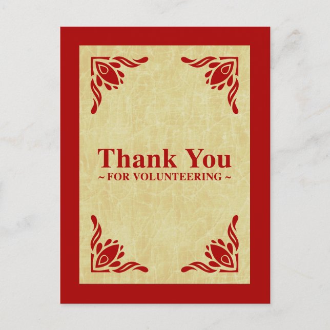 Carte Postale merci pour votre volontariat (Devant)