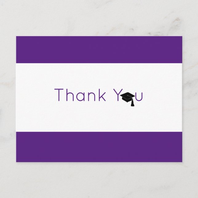 Carte Postale Merci Purple White Bold Graduation (Devant)