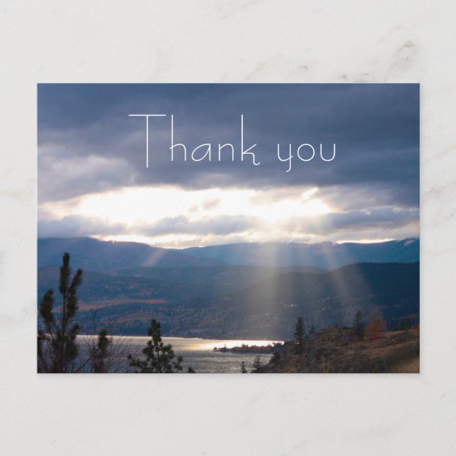Carte Postale Merci Rayons de soleil Rivage Nuages d'orage (Devant)
