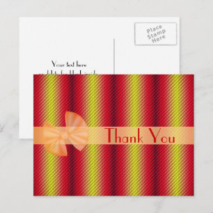 Carte postale Merci Rayures Rouges Jaunes Brillant