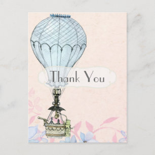 Carte Postale Merci Rétro Vintage Steampunk Montgolfière