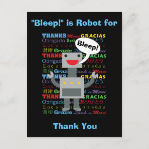 Carte Postale Merci Robot Funny Personnaliser