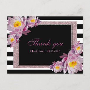 Carte postale Merci rose
