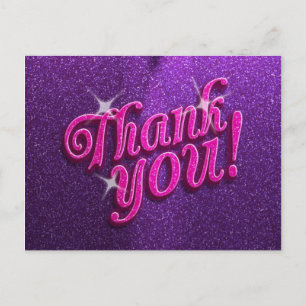 Carte postale Merci rose et violet
