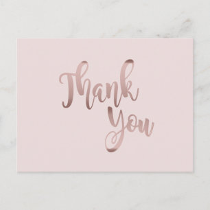 Carte Postale Merci Rose Or rose Parties scintillant propre