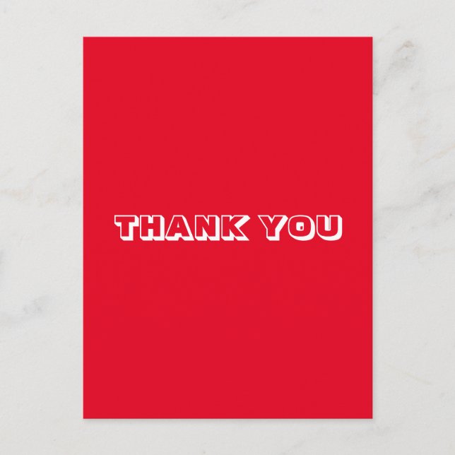 Carte Postale Merci, rouge blanc (Devant)