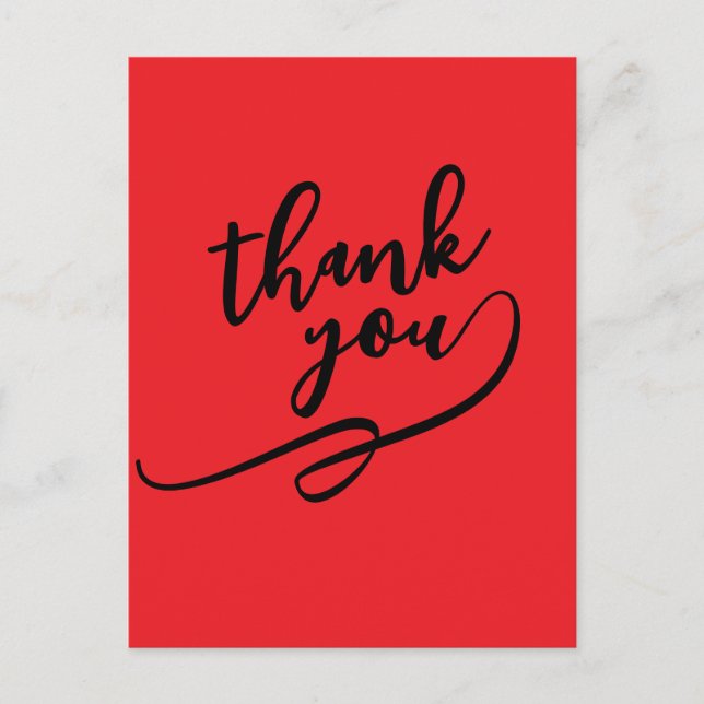Carte Postale Merci Rouge Écarlate Classique Unique Simple (Devant)