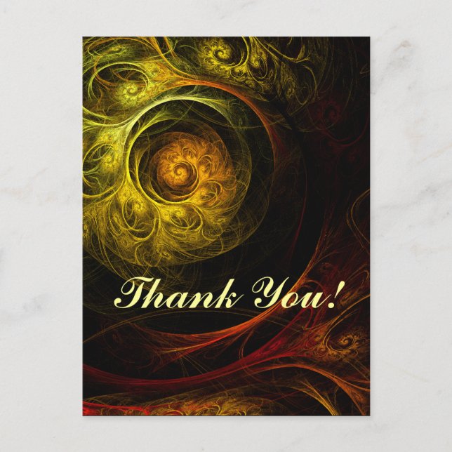 Carte postale Merci rouge floral Sunrise (Devant)