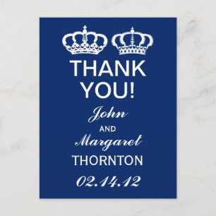 Carte Postale Merci royal bleu