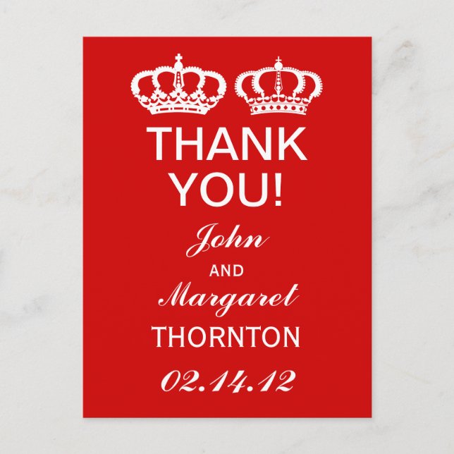 Carte Postale Merci royal rouge (Devant)