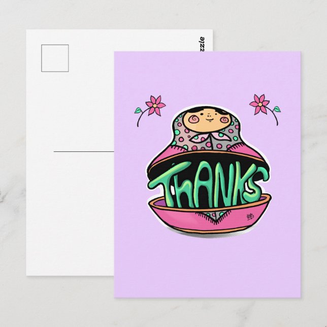 Carte Postale Merci Russian Doll (Devant / Derrière)