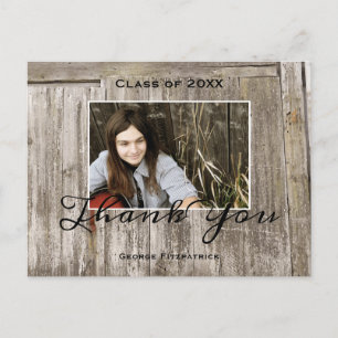 Carte Postale Merci Rustic Wood High School Graduation