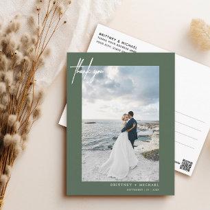 Carte postale Merci Sage Simple Lettré À La Main