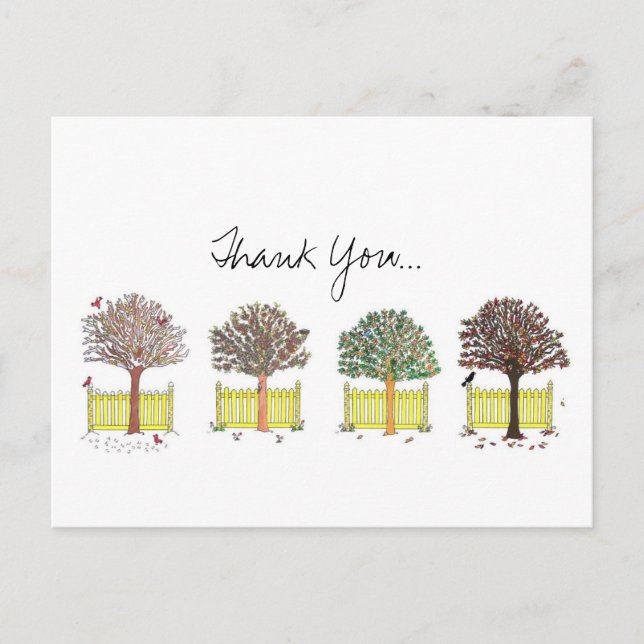 Carte Postale Merci, saisons (Devant)