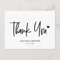Merci Script moderne Mariage noir et blanc