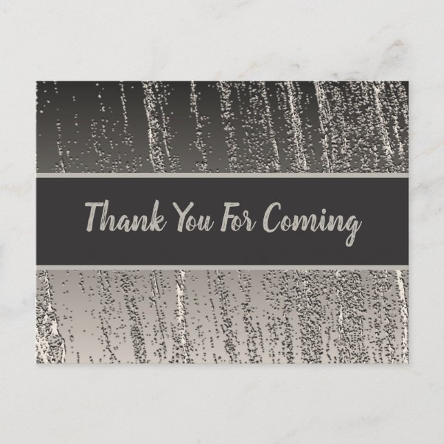 Carte Postale Merci Silver Metallic Stripe Shower Invité (Devant)