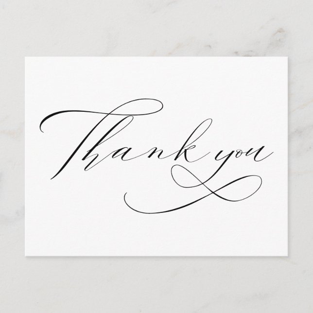 Carte Postale Merci Simple Élégant Moderne Calligraphie Script (Devant)
