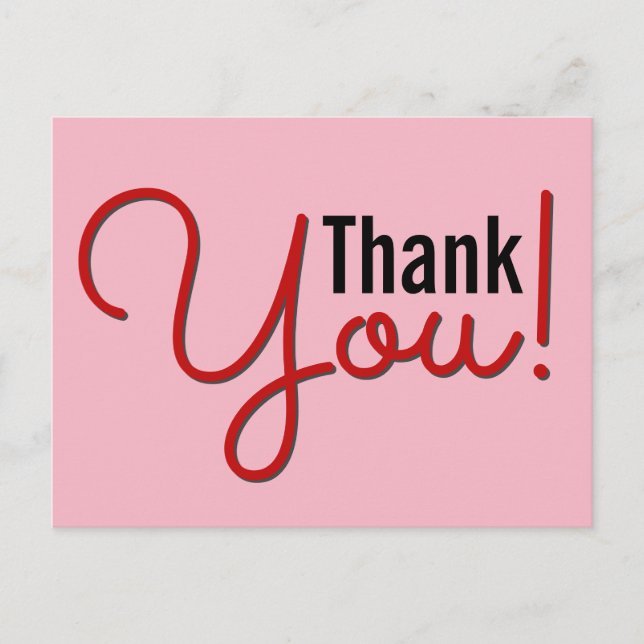 Carte postale « Merci ! » simple et élégante (Devant)