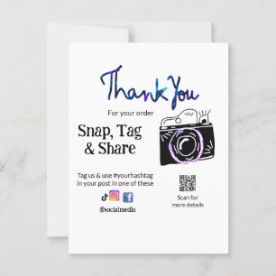 Carte Postale Merci snap tag partager média caméra ajouter résea