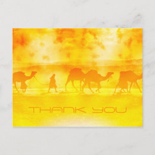 Carte postale Merci Sunburst Caravan Camel Désert