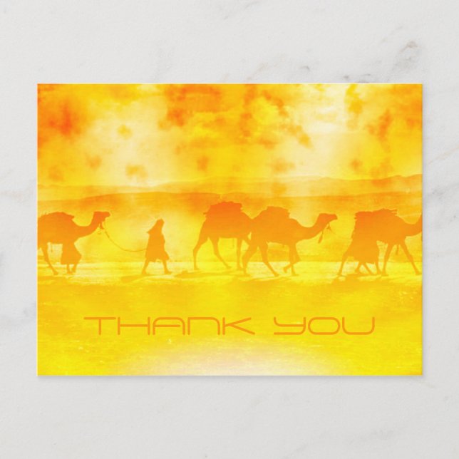 Carte postale Merci Sunburst Caravan Camel Désert (Devant)
