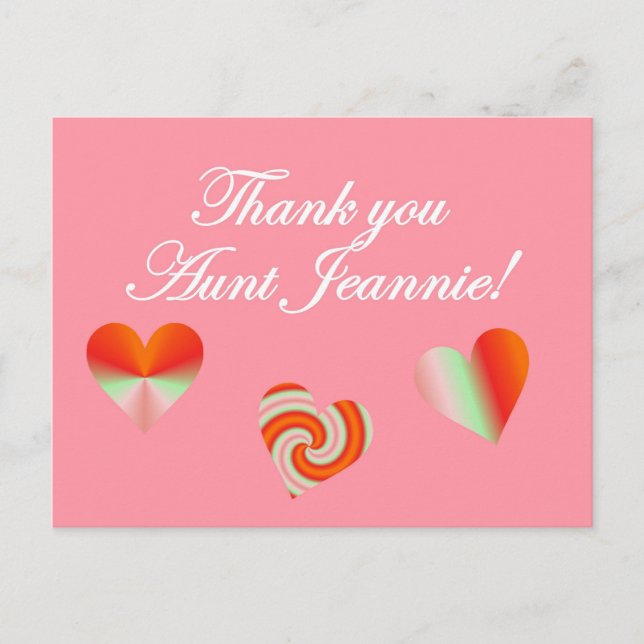 Carte Postale Merci Tante Jeannie (Devant)