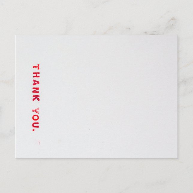 Carte Postale Merci Timbré Rouge (Devant)