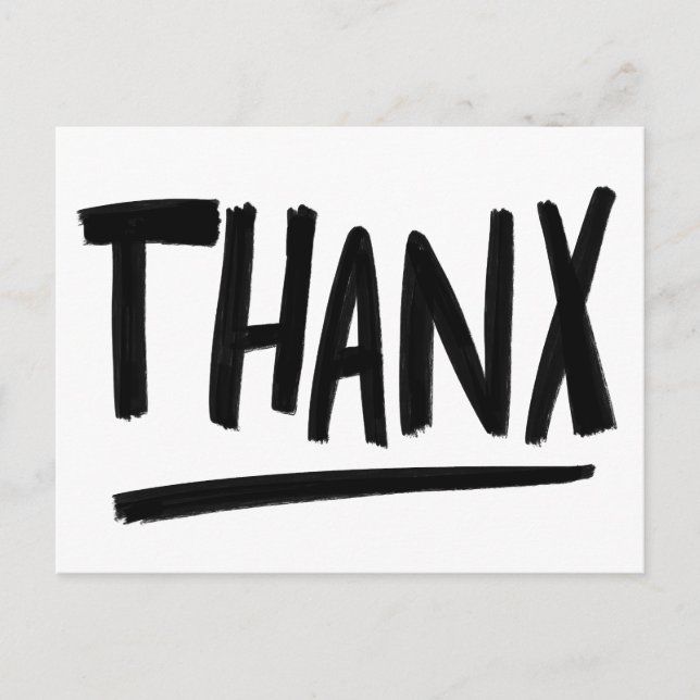 Carte Postale MERCI Traits de pinceau grossiers Merci PERSONNALI (Devant)