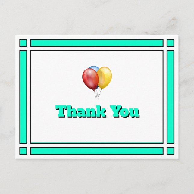Carte postale Merci Turquoise d'anniversaire des b (Devant)