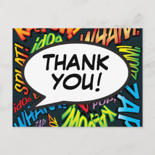 Carte Postale MERCI Typographie moderne colorée amusante