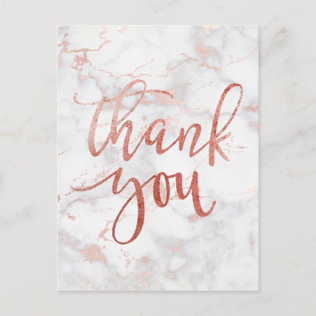 Carte Postale merci typographie sur marbre gris rose (Devant)