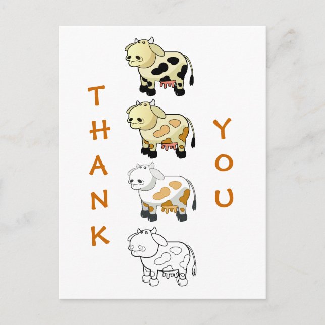 Carte postale Merci Vaches laitières (Devant)
