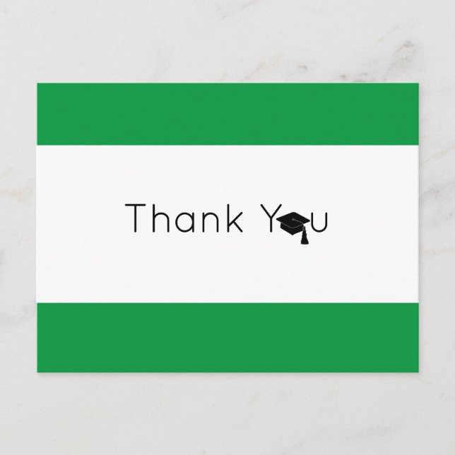 Carte Postale Merci Vert Blanc Gras Graduation (Devant)