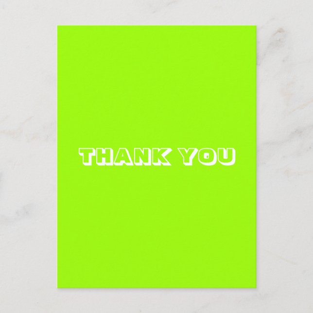 Carte Postale Merci, vert chartreuse blanc (Devant)