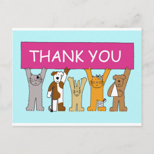 Carte Postale Merci Vet Cartoon Animaux en Bandages