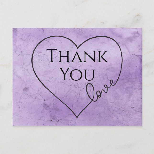 Carte Postale Merci violet Mariage d'aquarelle Vintage (Devant)