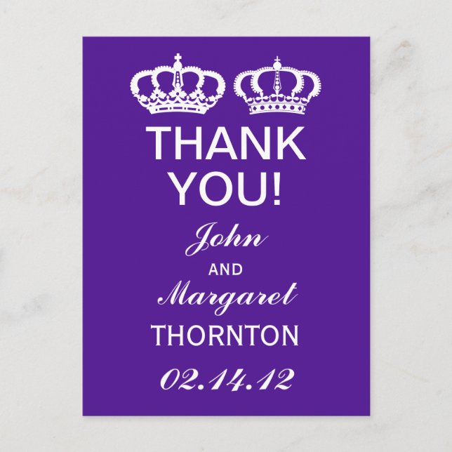 Carte Postale Merci violet Royal Couple (Devant)