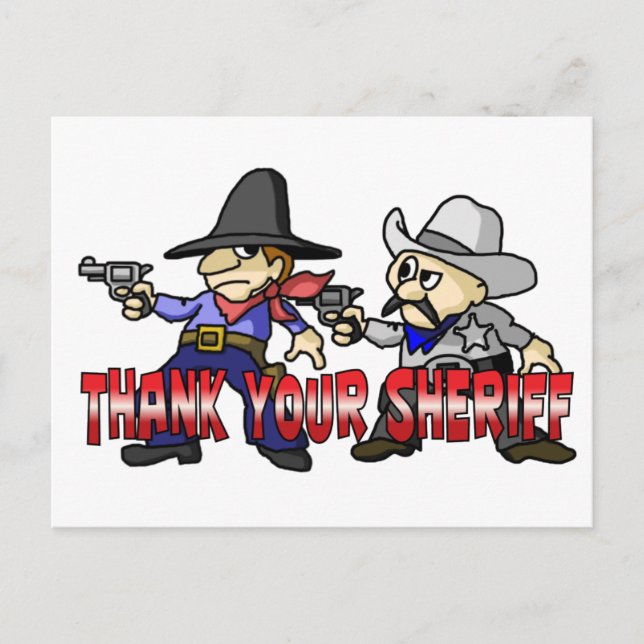 Carte Postale Merci Votre Sheriff (Devant)