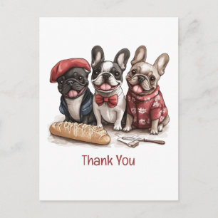 Carte Postale Merci Vous Chiens Bouledogues Français